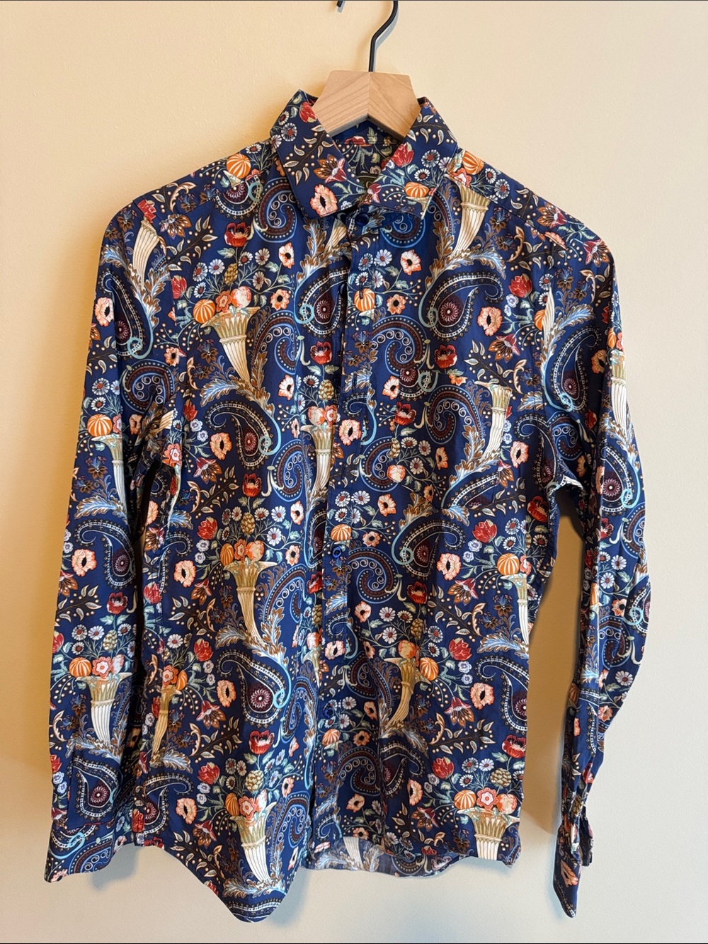 Paisley & Gray Navy Blue Floral Paisley Button-Down Shirt